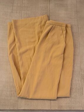 Zara Tan High-Rise Pleated Pants
